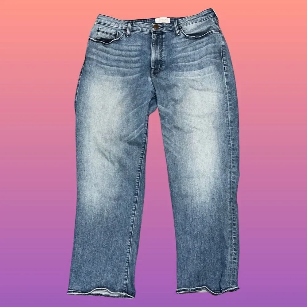 Plus Size Parker Smith Light Wash Crop Jeans Size 31x26 #105